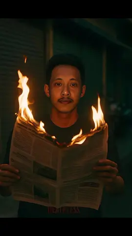 burn news papper.  mau di bikinin tutor ?  .  .  #shortfilm #shortvideo #short #photoshoot #aiart #fotoai #realistic #realism #cinematic #fypdonk 
