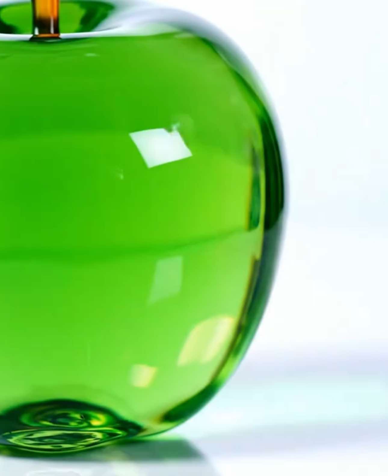 Cutting glass fruit #asmr #satisfying #asmrsounds #fruit #gold #ai #aiartist #glass #greenapple 