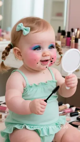 Cute baby doing makeup 😂 #cutebaby #cute #babylove #babymakeup #beautymakeup #funnybaby #funnymoments #fyp #ai 
