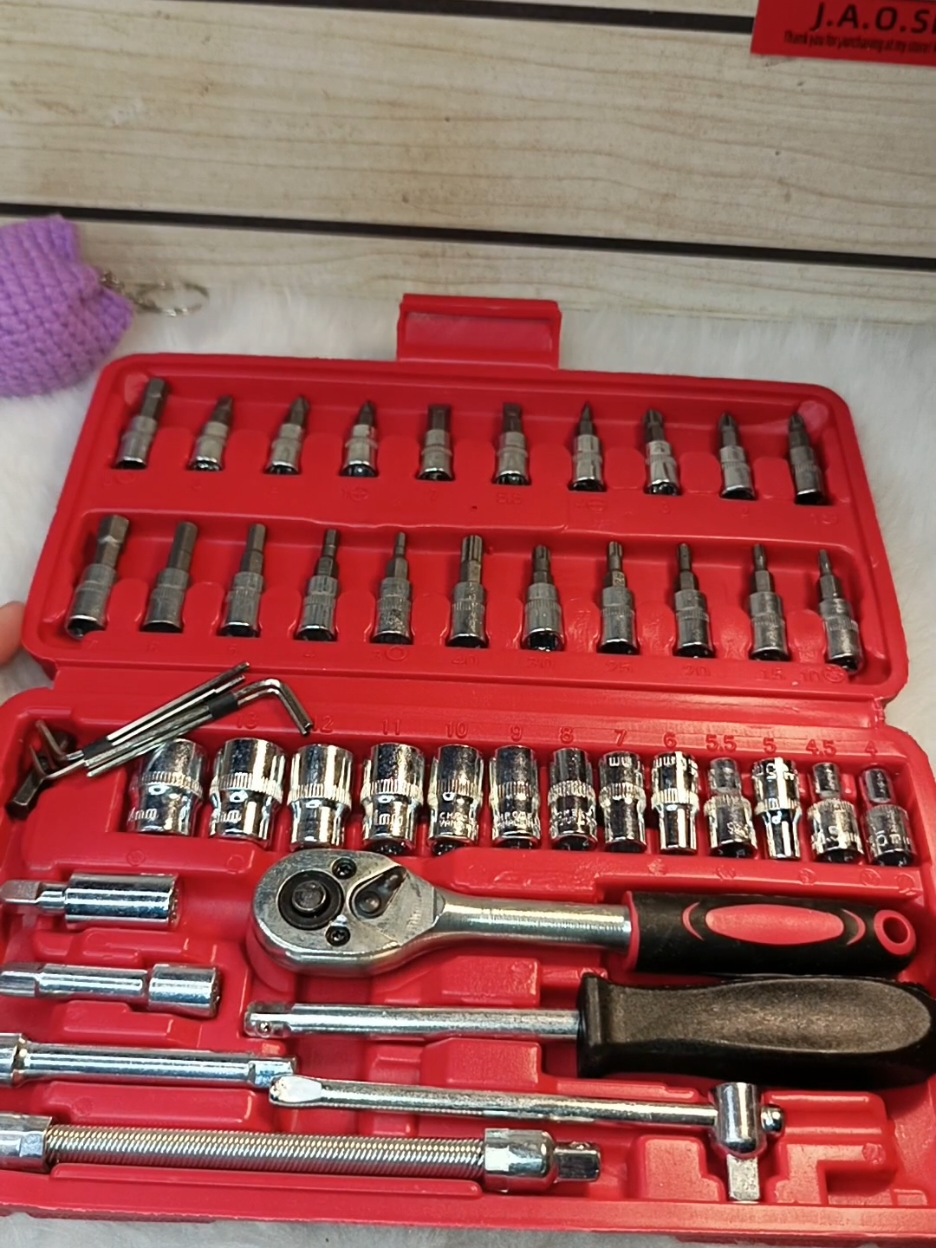 7 | CHECK THE BASKET 🔥 46 pcs tool box set 46pcs tool box motorcycle car repair set 46 pcs tool box motorcycle #affordable #findsbymitch #fyp #toolbox #portable #motorcycle 
