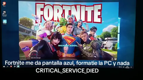 Fortnite se congela, me da pantalla azul y se reinicia ya formatie la pc y nada #ayudafortnite #soportetecnico #criticalprocessdied #pantallaazul 