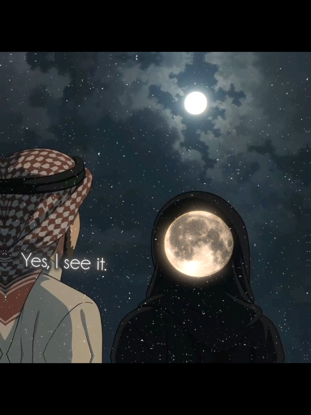 Do you see the moon? Yes, I see it. #بدون_موسيقي #اورق_الغيم_مروجا #باقة_تتبع_اخرى #اناشيد #foryou #fyp #foryoupage #الزوجة #المنقبات #الحب #عروسة 