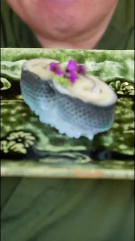 Decorative Kohada Nigiri – A Bite of Tradition.  How many pieces would you like? #ニューかまー #コハダ #kahada #gizzardshad 