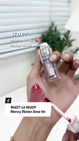 Trả lời @ê lồi dứa🙂‍↔️ Tui da ngăm môi thâm viền nhẹ dùng màu WD27 xinh hơnn nè 😙 #hoangaanh #hgaanh #review #sonmoi #lipstick #sonlightstick #merzywaterydewtint #merzydewtint #merzy #sonmerzy #Wd27 #Wd29 #viral #fyp 