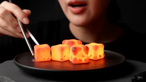 ASMR Lava Mukbang #asmr #lava #oddlysatisfying #veo3 #satisfying #lavaasmr 