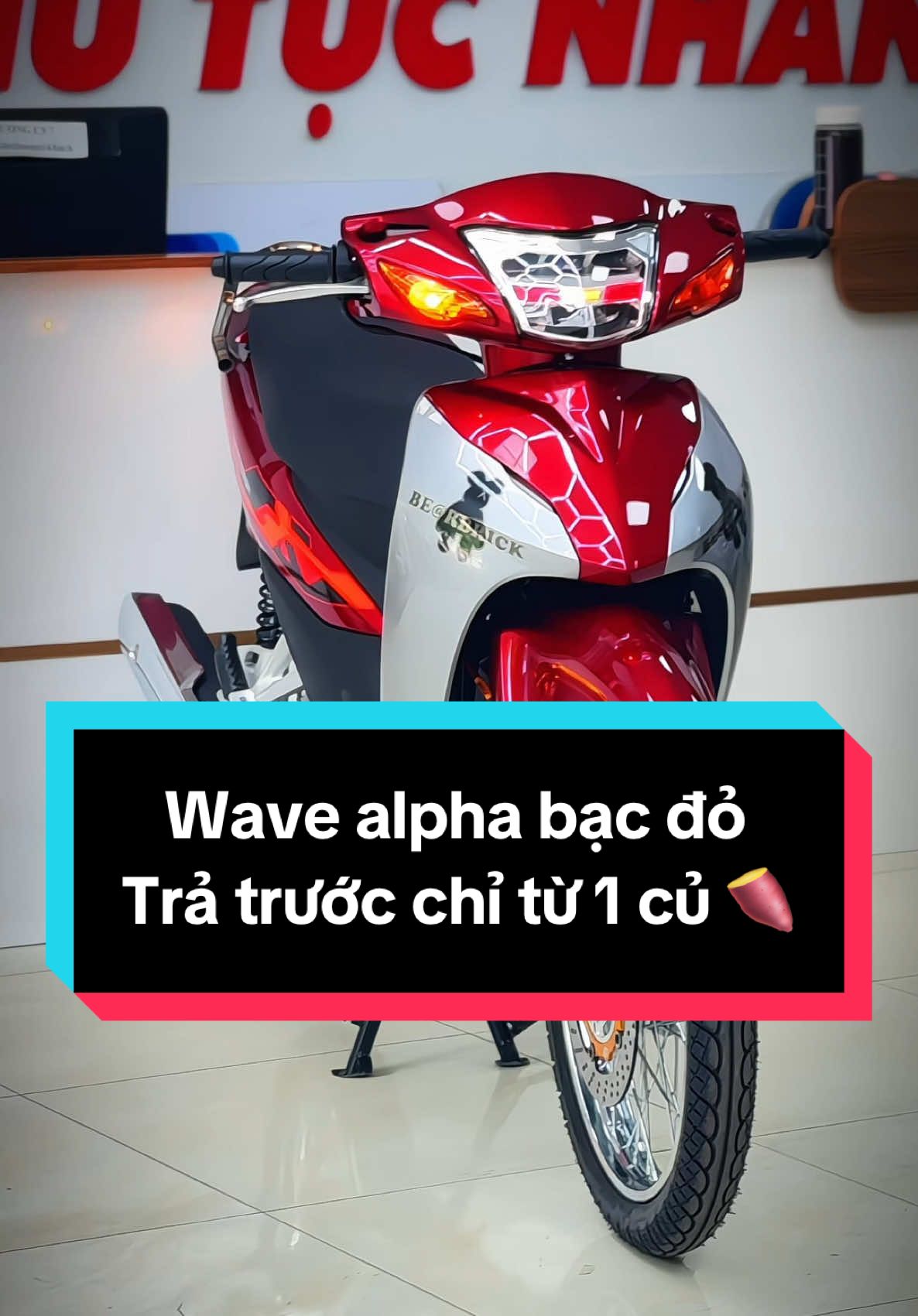 Wave alpha đỏ phối bạc lên zipat và đĩa cực chất #wave #wavedokieng #xuhuong #xemaynamcuong #fyp #xemaytragop #xedovietnam 