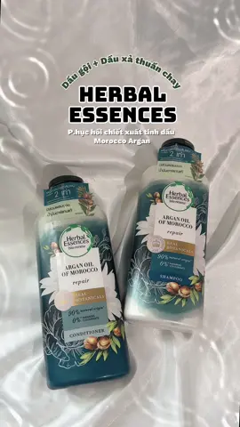 Dầu gội & Dầu xả Herbal Essences  hỗ trợ p.huc hồi chiết xuất tinh dầu Morocco Argan 🍃 #herbalessences #daugoi #dauxa #daugoithuanchay #phuchoitoc 
