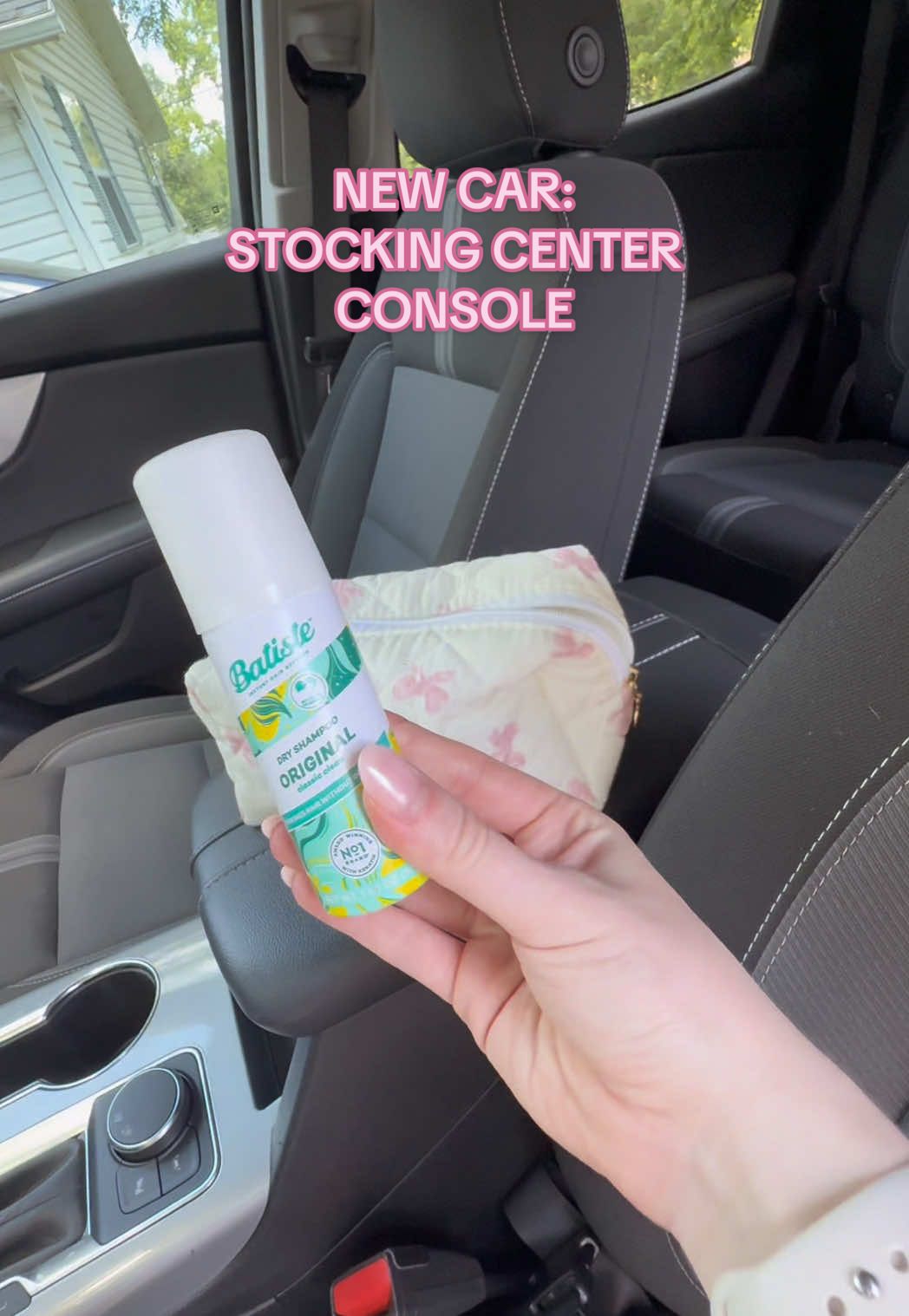 finally stocked my center console | these good finds are on my amazon storefront💕💗💖💞💓🌸💝💘🎀 #foryoupage #fyp #newcar #chevy #carrestock #clean #organize #organizecar #cleancar 