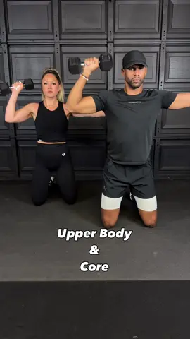 Upper Body and Core 💪🏾dumbbell only  . Were in our last week of our Summer Sculpt Challenge - it’s not too late to join - comment SUMMER  below or DM us for a link to sign up . Workout ⬇️ 	1.	Shoulder Press (R) 	2.	Shoulder Press (L) 	3.	W Curl 	4.	Y Raise 	5.	Hovered Table Top + Alternate Step Back . 10-12 repetitions // 3 sets *You can also complete this circuit standing