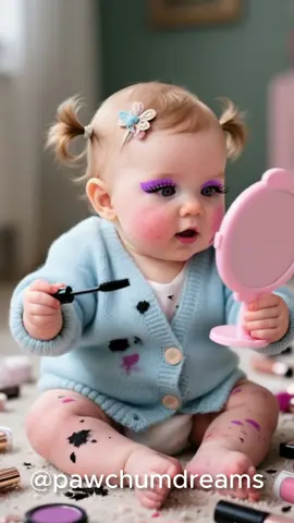 Cute baby doing makeup 😂#cutebaby  #cute  #babylove  #babymakeup  #beautymakeup  #funnybaby  #funnymoments  #fyp  #ai 