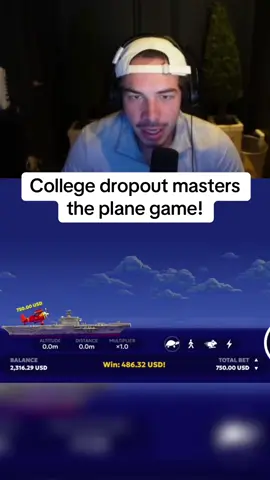 College dropout masters the plane game! #kickstreaming #stream 