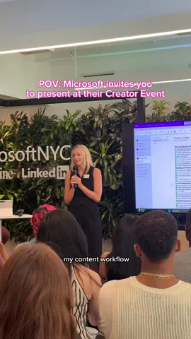 #MicrosoftPartner I can't believe I just presented to a group of creators at a Microsoft event in NYC!! 🤓 Here's how Copilot+ PC’s have made me the most efficient part-time creator ever ✨💻 Which Copilot+ PC tutorial do you want first? 👩🏼‍💻💗 #CopilotPCs #MicrosoftSurface #Microsoft365 @Microsoft Surface @Microsoft 365 