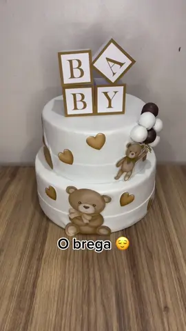 Bolo fake para Chá de bebê ou Chá Revelação 🥰🤎 #bolofake #charevelacao #chadebebe #baby #ursinho 