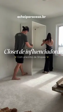 Closet de influenciadora com precinho de Shopee ✨ #quarto #quartocasal #quartocasaldecorado 