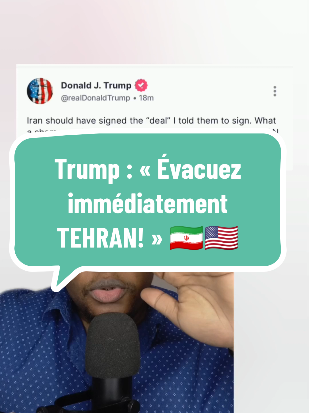 Trump : « Évacuez immédiatement Tehran ! » 🇺🇸🇮🇷 #donaldtrump2020 #donaldtrump2024 #iraniantiktok #iranrevolution #irantiktok #iranian #irani #israel🇮🇱 #francetiktok #francetiktok🇫🇷 #francetiktok🇨🇵 