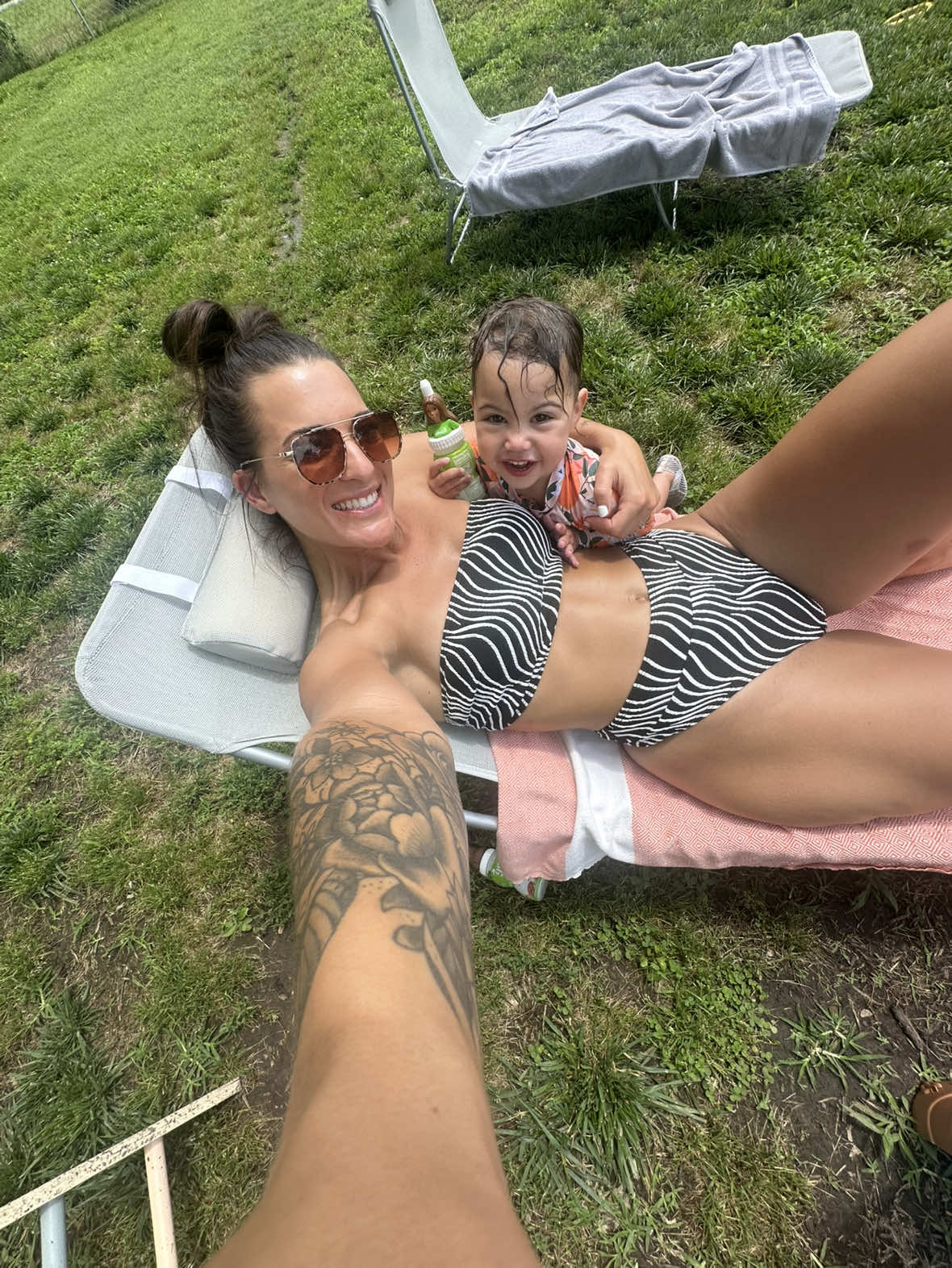 Cute tan lines I have🤪 Your toddlers obsessed with you too?! 🥹😅 // #twinmom #twinmomlife #toddlermom #toddlerlife #momof3 #mom #momcontent 
