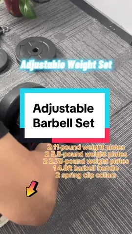 TikTok Best Home Fitness Equipment- Adjustable Barbell Set!!! #HomeWorkout #FitTok #workout #tiktokshopmadebuyit #homegym #Fitness #Summer #healthy #GymTok #homegymequipment #homegym #Fitness #barbell #barbellchallenge 