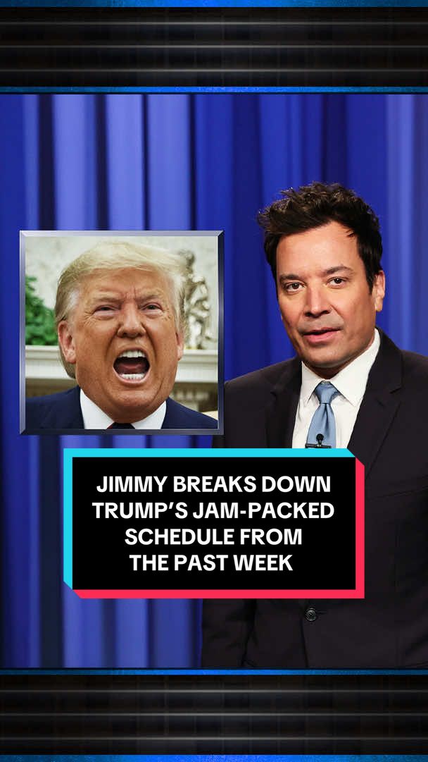 Jimmy breaks down Trump’s jam-packed schedule from the past week. #FallonTonight #TonightShow #Trump #JimmyFallon 