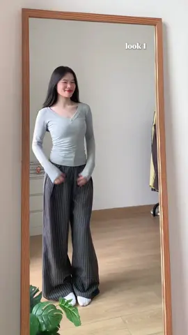 Celana stripe Loose pants#rekomendasioutfit #celana #outfitideas #fyppppppppppppppppppppppp #stripe 