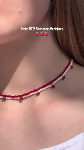 How to Make a Cute DIY Summer Necklace 🍒✨ #DIY #summerdiy 