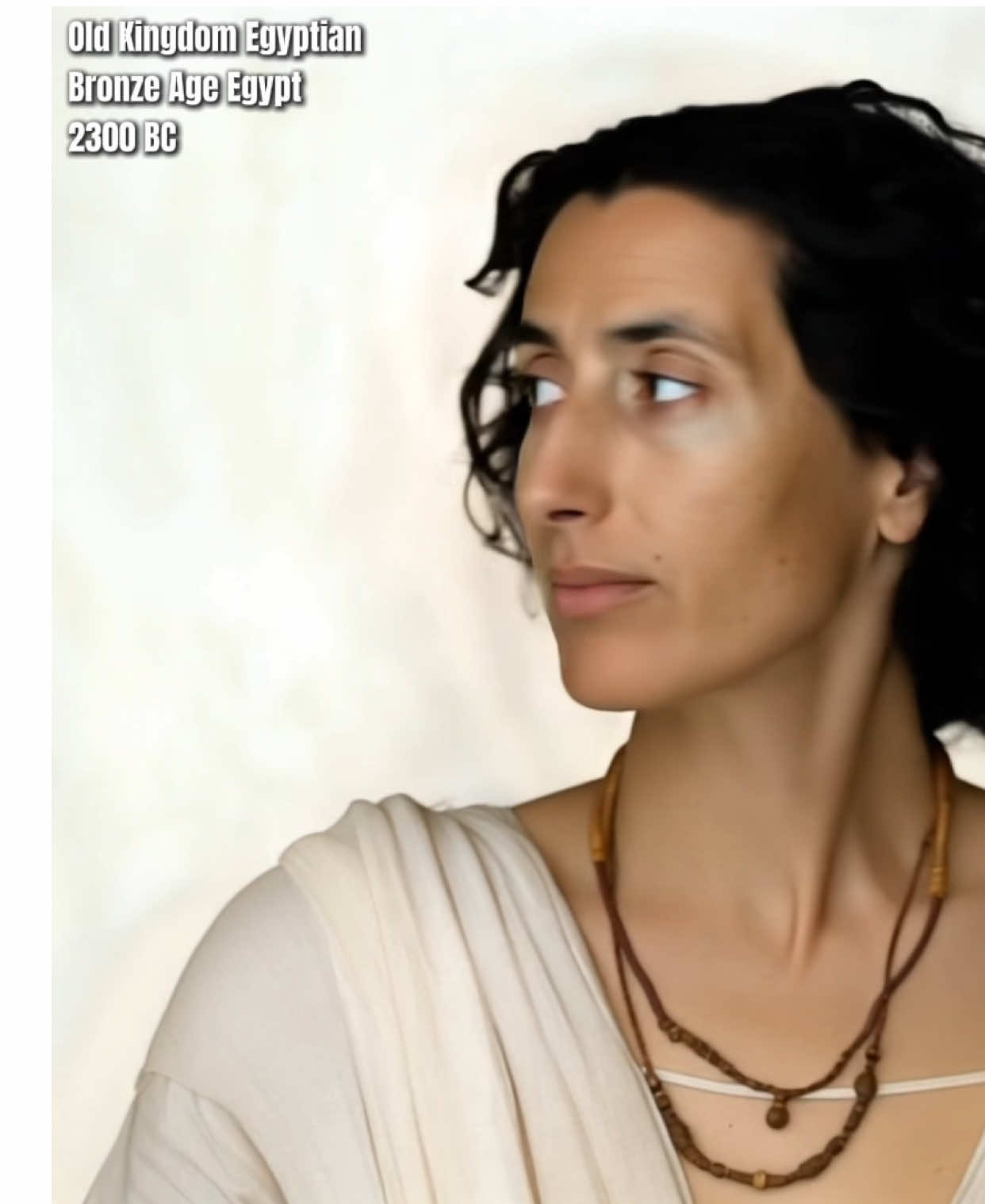 Reconstruction of a 5th Dynasty Egyptian woman buried in Cemetery G2300 of the Giza Necropolis. This period, part of the Old Kingdom (often referred to as the “Age of Pyramids”), witnessed the construction of Egypt’s most iconic monuments, including the Great Pyramids at Giza. The cemetery in which she was buried formed part of the family complex of Senedjemib Inti, a prominent vizier, and is located just west of the Great Pyramid itself. Her skull was classified as a pure Lower Egyptian type, which remained morphologically stable from the Early Dynastic through the Ptolemaic period, unlike Upper Egyptian crania. On average, Lower Egyptian skulls exhibited broader vaults, shorter basio-bregmatic heights, narrower nasal indices, and more rounded calvarial outlines. These traits were commonly found among elite burials from Giza and Saqqara. Interestingly, the coefficient of racial likeness shows that individuals of this cranial type bear significant affinity to Neolithic populations from Jericho (Natufian) and Anatolia. This relationship exists alongside the continuity demonstrated with the Pre-Dynastics. Sources: G.M. Morant, “A Study of Egyptian Craniology from Prehistoric to Roman Times”, Biometrika Vol. 17 T. Imaki & T. Hanihara, “On the Craniological Study of Egyptians in Various Periods” 