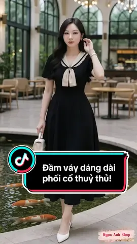 Đầm váy dáng dài phối cổ thuỷ thủ#xuhuong #thoitrangbonmua 