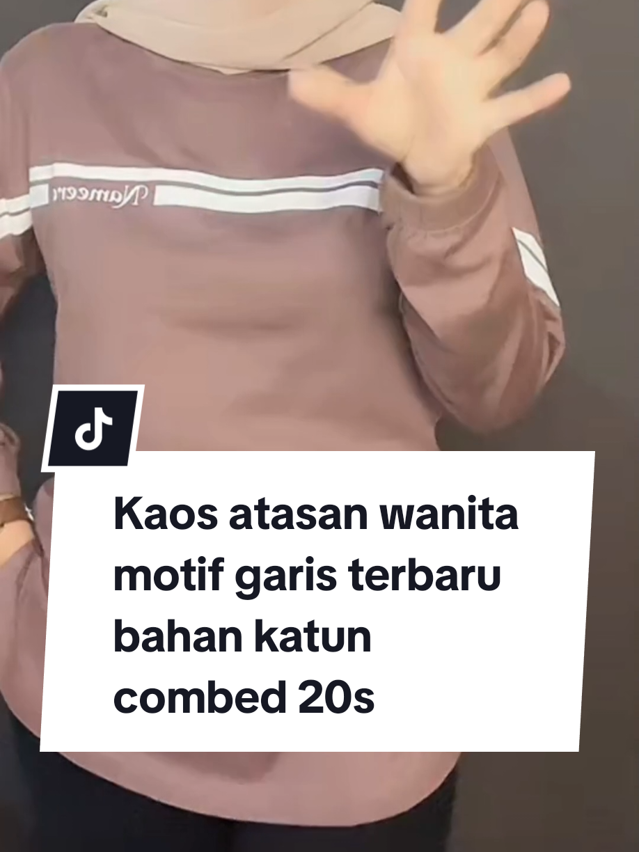 Kaos atasan wanita motif garis terbaru bahan katun combed 20s tangan karet full panjang adem nyaman di pakai #kaoswanita #blousewanita #atasanwanita #kaoskatunwanita 