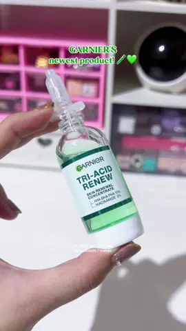 if you’re dealing with dark spots, dull skin, or texture… this might be your new fave 💚 @garnierph newest product, Tri-acid Renew 💚✨ #garnier #garniergang #garniertriacidrenew #triacidrenewserum #garnierserum #garnierskincare #skincare #fyp 