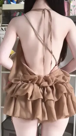 Váy cổ yếm chun eo xoè bồng ✨#thoitrangnu #xuhuongtiktok 