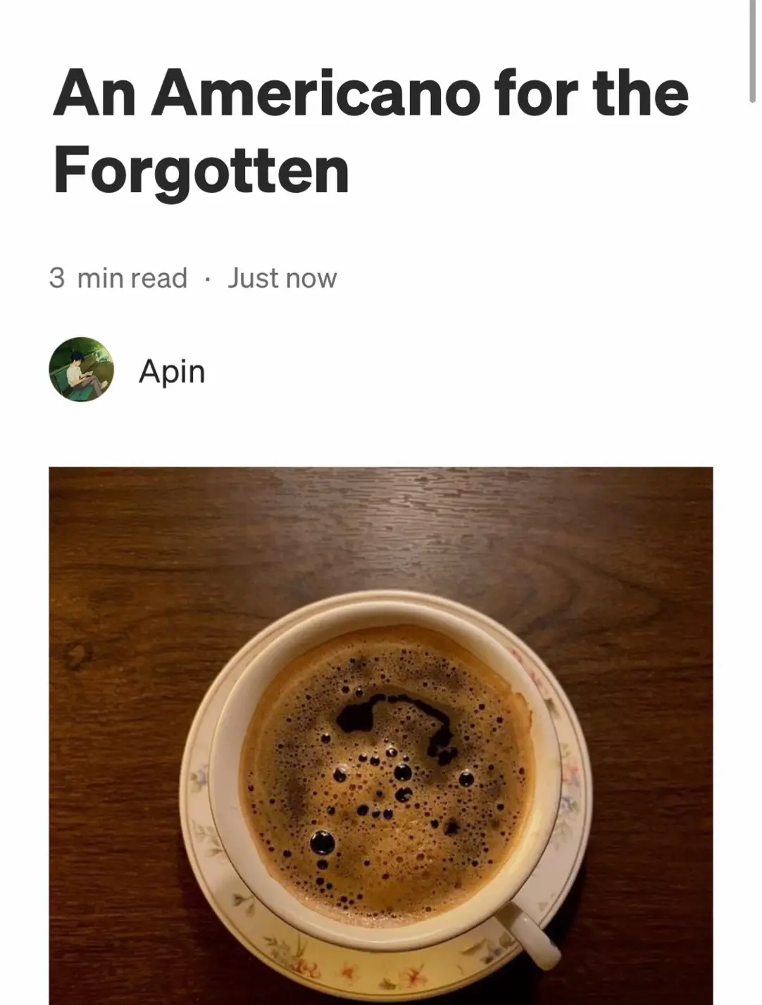 An Americano for the Forgotten #medium #foryoupage #fyp #relatable 