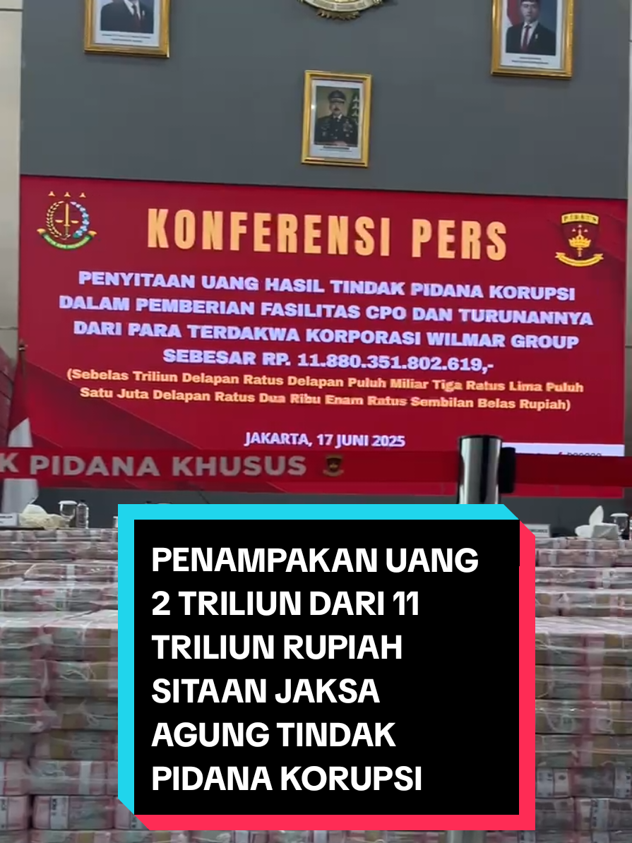 PENAMPAKAN UANG 2 TRILIUN  DARI 11 TRILIUN RUPIAH SITAAN JAKSA AGUNG TINDAK PIDANA KORUPSI DARI TERDAKWA KORPORASI WILMAR GROUP.. #korupsi #kejagung #kejaksaanagung #tindakpidana #tindakpidanakorupsi #indonesia #2triliun #11triliun #rupiah #triliun #wilmar 