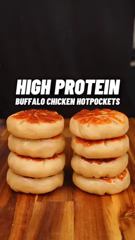 High Protein Cheesey Buffalo Chicken Hotpockets! 🔥🧀🍗🌶️ #mealprep #highprotein #buffalochicken #hotpockets #highproteinmealprep #tastymealprep #easymealprep #lowcalorierecipes #gymfood #musclegain #fatloss #highproteinrecipes #panaceapalm #EasyRecipes ONLY 345 calories, 31g Protein! Easy High Protein Meal Prep 😋 Checkout my High Protein Cookbook with 100+ recipes just like this one! (Link in bio)📕👨🏽‍🍳   Makes 8 Hotpockets: 🫓🫓🫓🫓🫓🫓🫓🫓 Calories & Macros 📊 Per Roll: 345 calories  31g P | 40g C | 6g F   Buffalo Chicken Seasoning - 500g chicken breast (diced into small cubes) - 1 tsp garlic powder - tsp onion powder - 1 tsp smoked paprika - 1/2 tsp cayenne (optional for added spice) - 1 tsp salt  - 1 tsp pepper Hot Pocket Dough - 400g plain flour - 410g 0% Greek yoghurt  - optional salt to taste  Buffalo Chicken Sauce - 130ml hot sauce (I used franks red hot) - 30g light butter (I used lurpak light) - 1 tbsp apple cider vinegar - 20g brown sugar alternative (sub with brown sugar or regular sweetener) - 25g honey - 1 tsp cornstarch mixed with 2 tsp water   Hotpockets assembly  - 1/8 buffalo chicken (weigh out total mixture and divide by 8 for gram amount) - 20g low fat grated cheese (I used 50% less) Place in a pan with cooking spray on medium heat, cover with a lid and cook for 3-4 minutes on each side 🔥 Storage & Heating ♨️ - Wrap in foil and store in the freezer for months - To reheat, unwrap from the foil, wrap in a damp paper towel and microwave for 3-4 minutes, unwrap carefully from the paper towel and air-fry or toast in the pan for a couple minutes to get crispy, enjoy! Checkout my High Protein Cookbook with 100+ recipes just like this one! (Link in bio)📕👨🏽‍🍳 