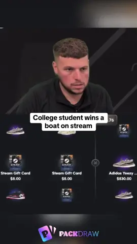 College student wins a boat on stream #kickstreaming 