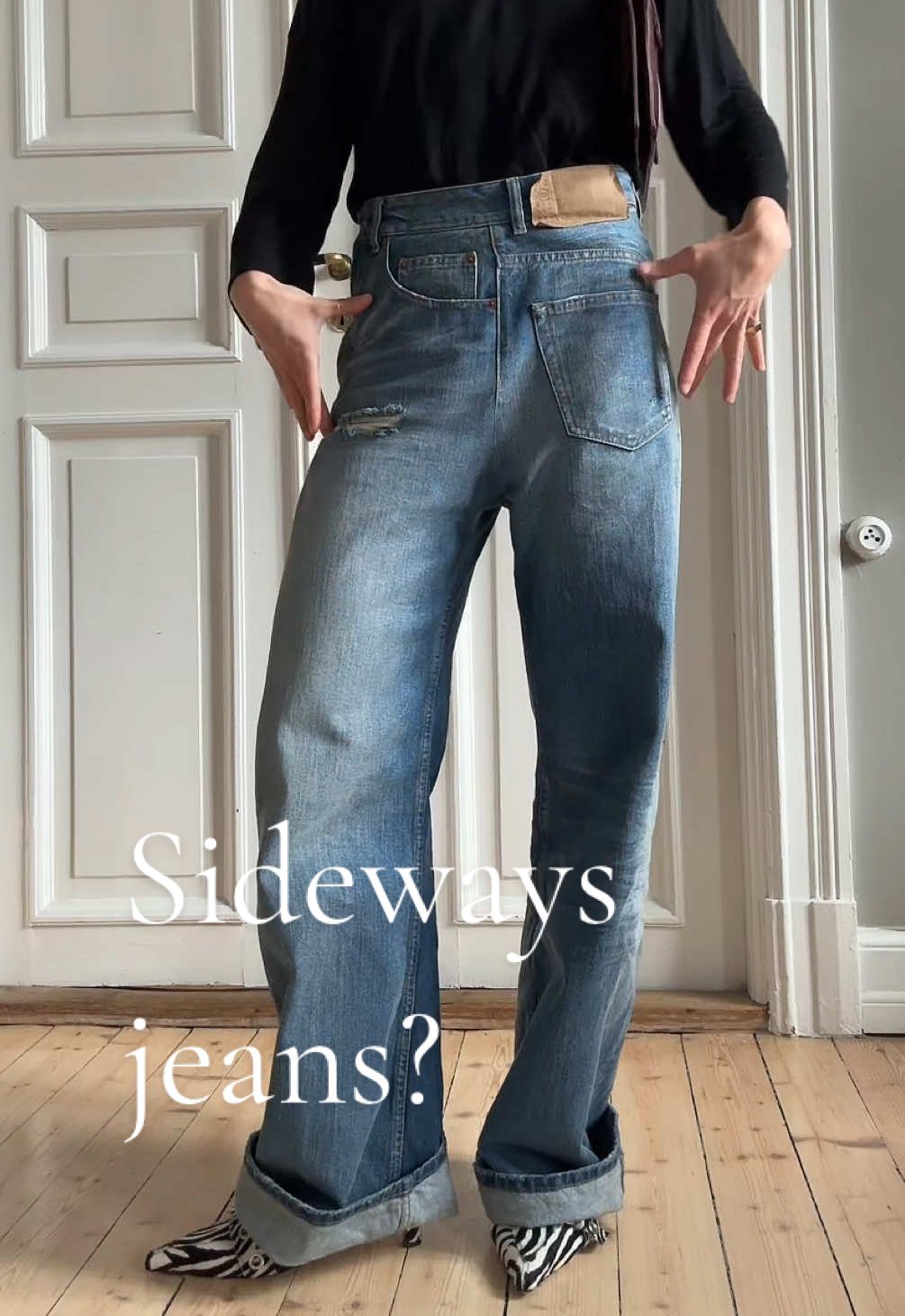 It’s sideways jeans any day for me #outfitinspo #styleguide #EverydayFashion #whatiworetoday #denimfashion #unusualfashion #outfitideas 