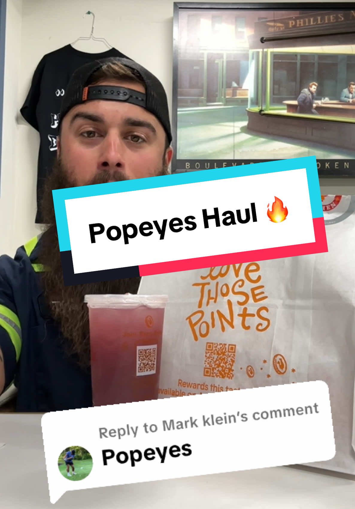 Replying to @Mark klein we went to @Popeyes for lunch 💯🔥 #foodtiktok #foodreview #eating #mukbang 