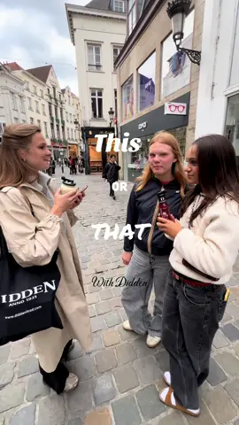 Do best friends have the same taste? 🤔  #thisorthat #streetinterview #didden #brussels #bourse #bruxelles #strangers 