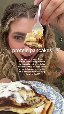 3 ingredient protein pancakes with 24g protein = my new hyperfixation breakfast unlocked 🤭🤭