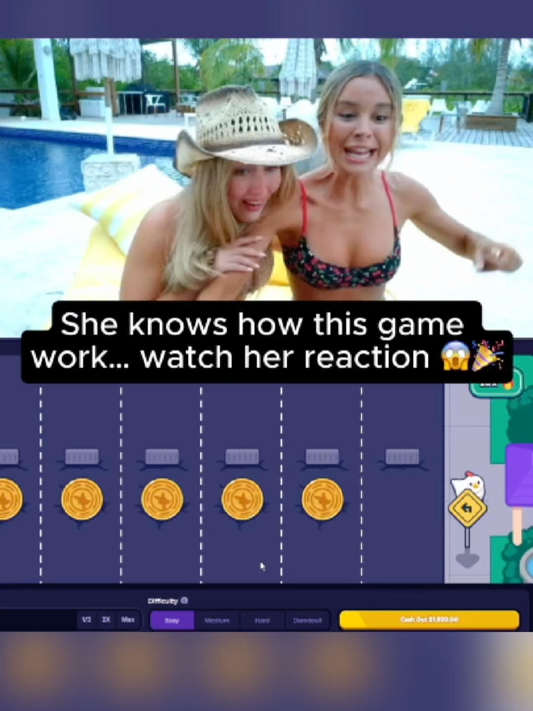 She’s hot, she’s lucky… and she never misses 🐔🔥💰 ~ Play this on toobet too #fypシ゚ #funny #fyppppppppppppppppppppppp #kick #fyp