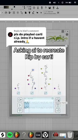 Replying to @kiwi what should it recreate next?? #ai #synplant #synplant2 #carti #iammusic #rap #beats #flstudio #ableton 