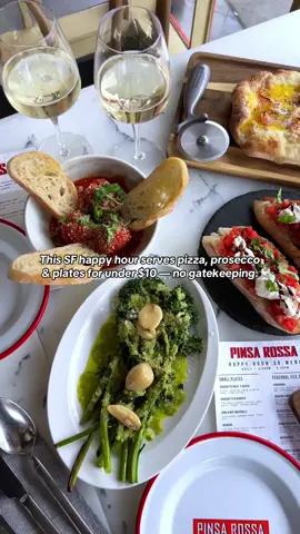 Looking for the best happy hour in San Francisco? 🍷🍕 Pinsa Rossa serves up $9 pinsas, small plates, prosecco, white wine, and red wine every day from 4:30–5:30 PM. Yes, daily. Yes, delicious. Perfect for date night, after-work hangs, or a solo treat-yourself moment in SF’s Italian food scene. 📍Pinsa Rossa - 2101 Fillmore St ⏰ Daily happy hour | 4:30–5:30 PM 💸 Everything just $9 #bayarea #bayareaeats #bayareafood #bayareafoodie #bayareafoodies #eatersf #goldengatebridge #igsanfrancisco  #onlyinsf #sanfran #sanfrancisco #sanfranciscobay #sanfranciscobayarea #sanfranciscocalifornia #sanfranciscocity #sanfranciscolife #sanfranciscolove #sanfranciscoworld #sf #sfeats #sffood #sffoodie #sfguide #sfrestaurants #thesanfrancisco #yelpsf 