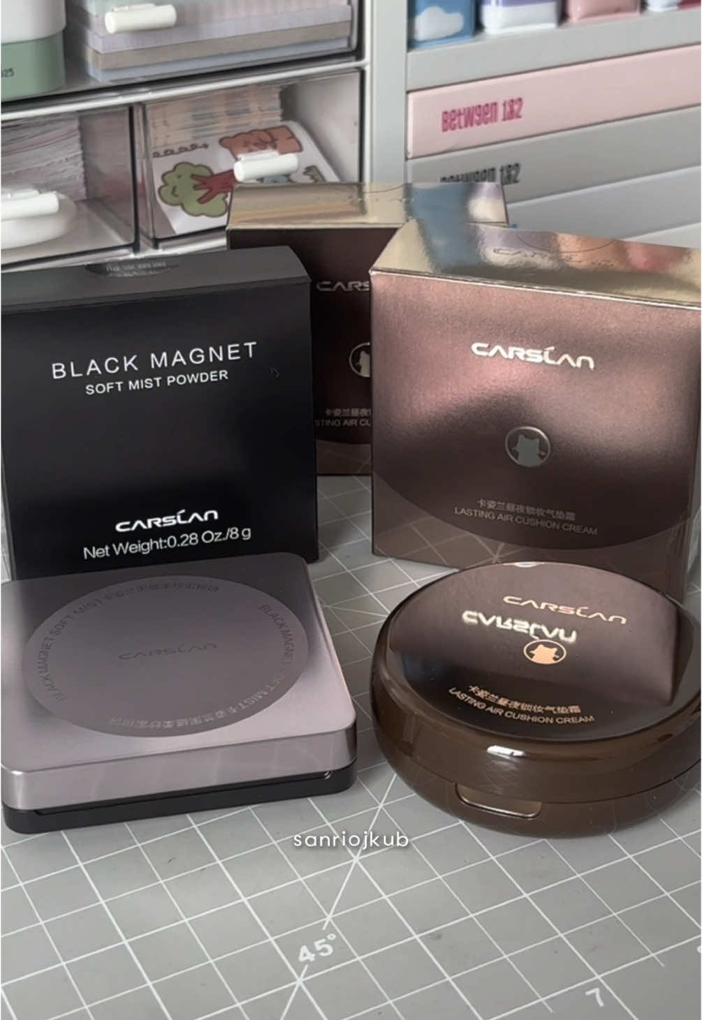 carslan products>>> | #sanriojkub #aesthetic #desksetup #kpopdesk #kpop #kpopfyp #unboxing #cinnamoroll #carslan #carslanpowder #makeup 