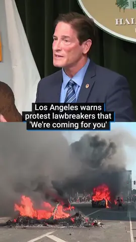 Los Angeles County District Attorney Nathan Hochman announced new charges against protesters and warned others involved in violence that the authorities were 