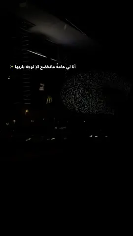 أنا لي هامةً ما تخضع الإ لوجه باريها ✨
