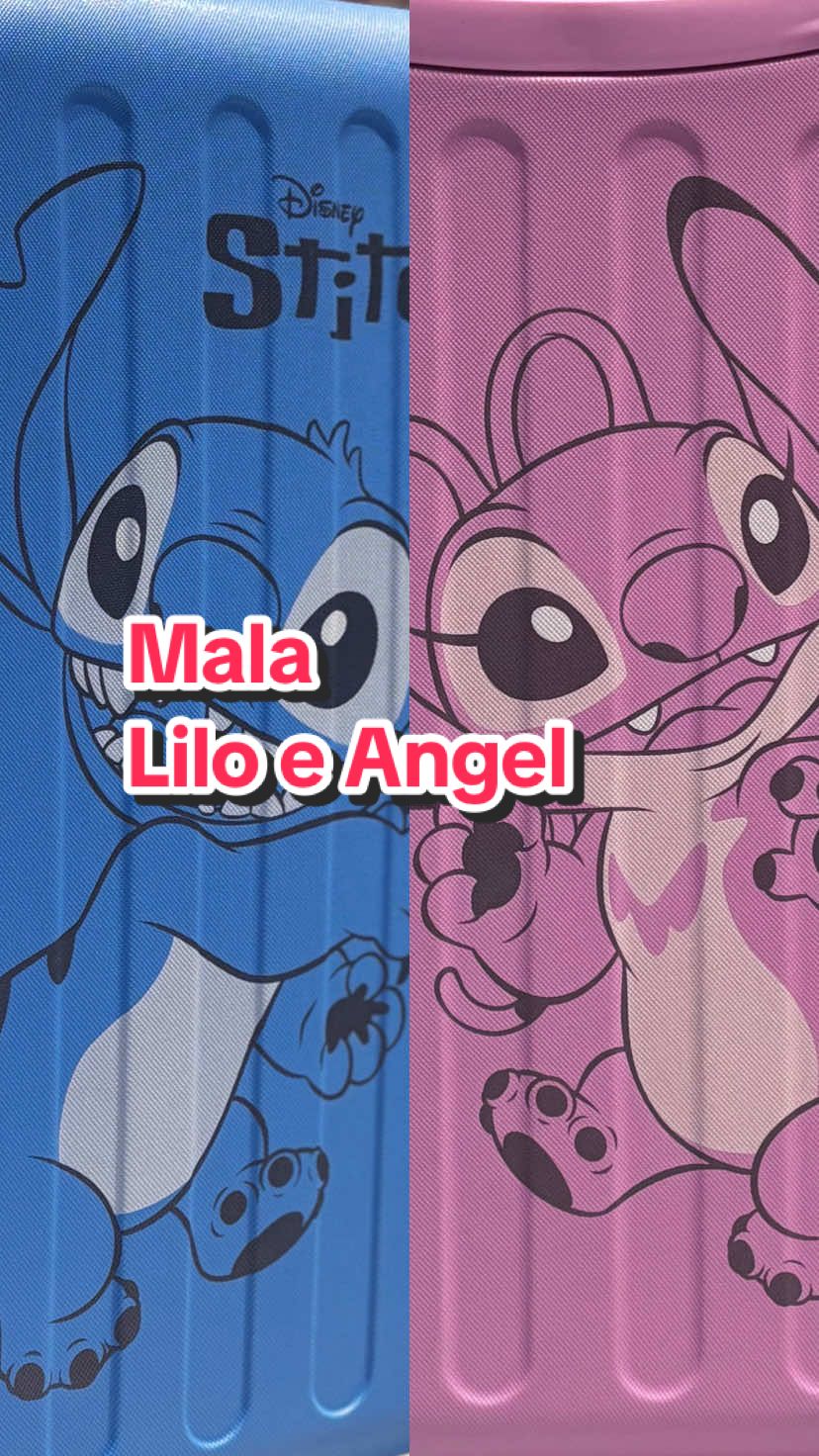 Mala Dupla Face Stitch Verso Angel chegou com tudo!!  De um lado Stitch em azul, do outro Angel em rosa – é como ter duas malas em uma!  #fyp #ludique #stitch #angel #disney #stitcheangel 