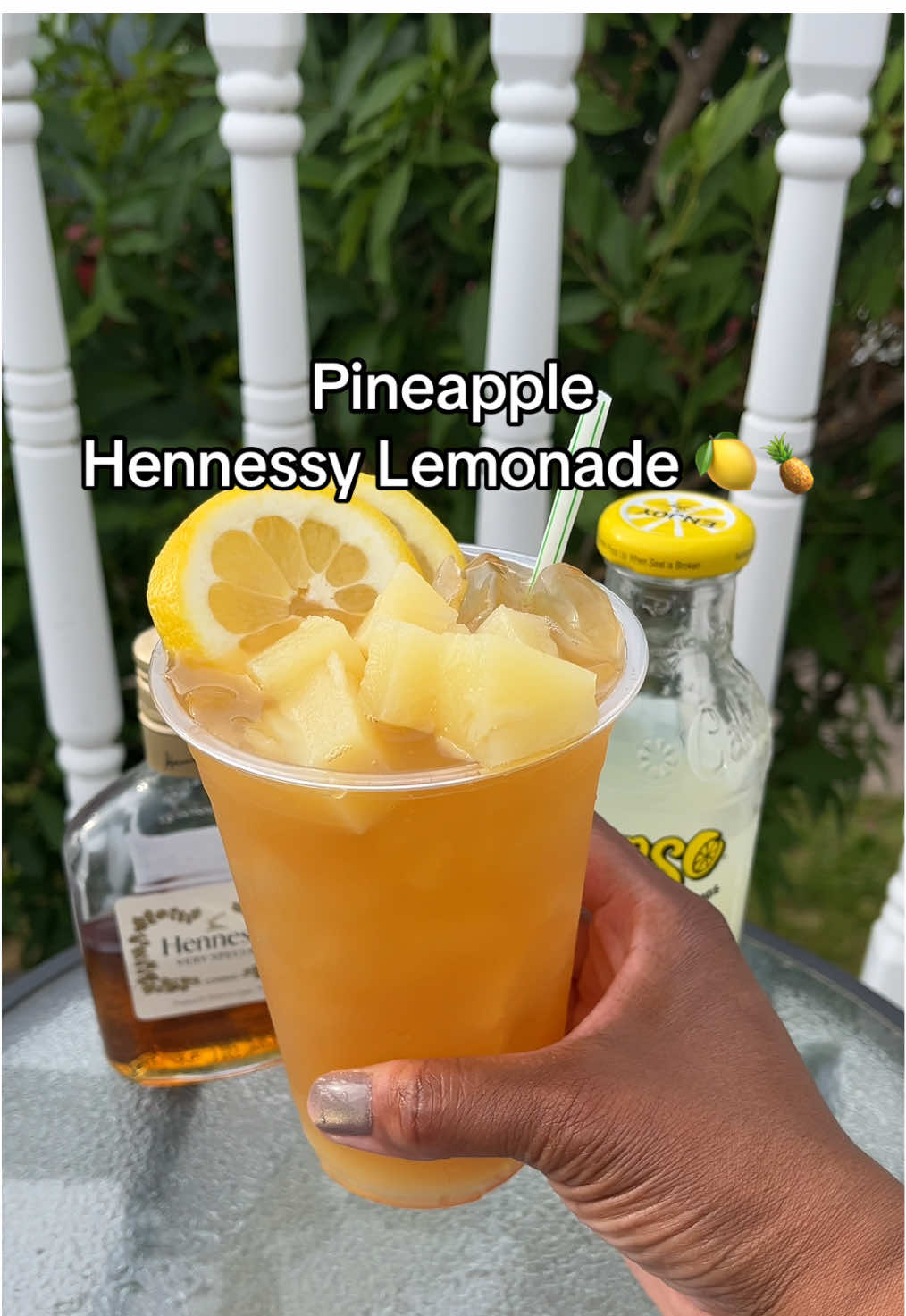 Pineapple Hennessy Lemonade 🍋🍍 #drink #Recipe #drinks #drunk #fyppppppppppppppppppppppp 