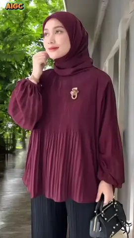 FIONA BLOUSE | Pleated Shirt Atasan Plisket Wanita Premium | Lebaran Idul Fitri Baju Ceruty Muslim Nyaman Basic Panjang #blouse #pleated #atasan #atasanplisket #ceruty #lenganpanjang 