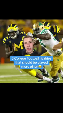 Which college football rivalry do you wish was played more often?👀 #CollegeFootball #michiganfootball #notredamefootball #ndfootball #oklahomafootball #nebraskafootball #missourifootball #mizzoufootball #kansasfootball #miamifootball #floridafootball  #pittfootball #pennstatefootball 