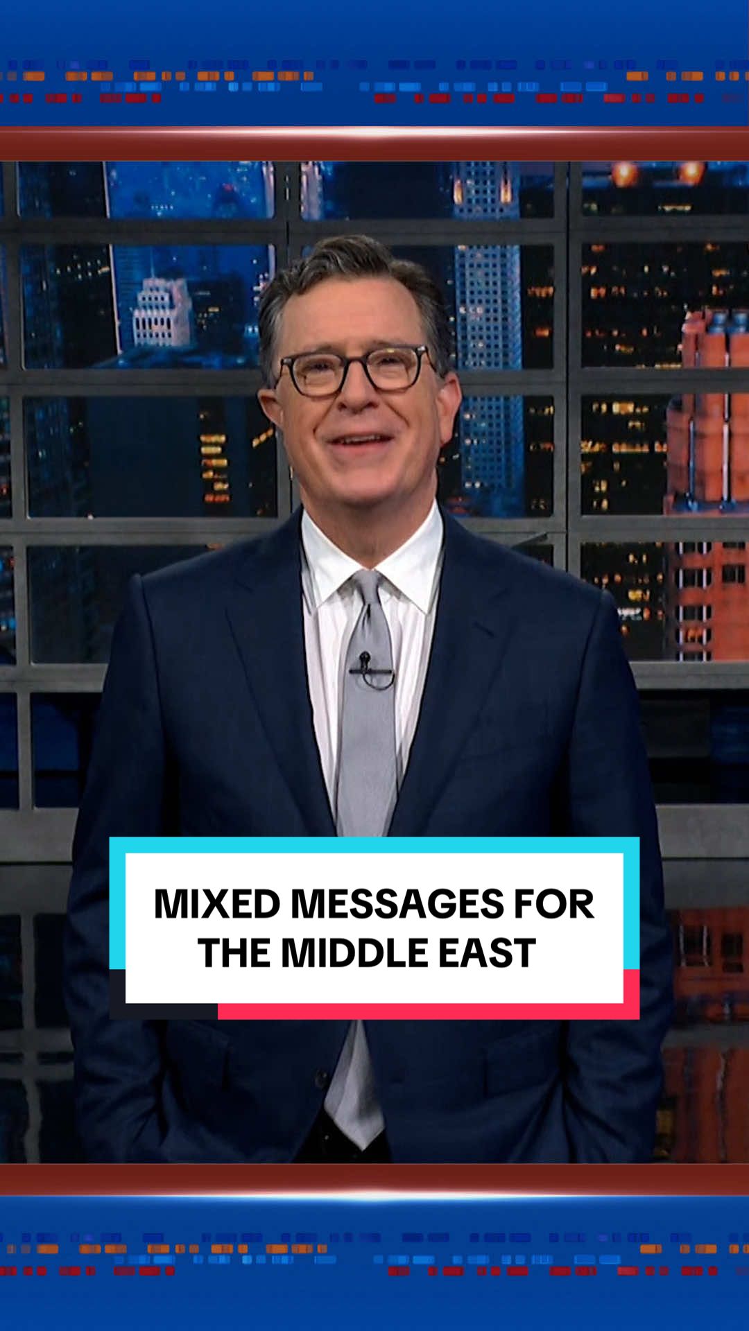 It's unclear whether America is getting involved in another Middle Eastern war given Trump's mixed messages. #StephenColbert 