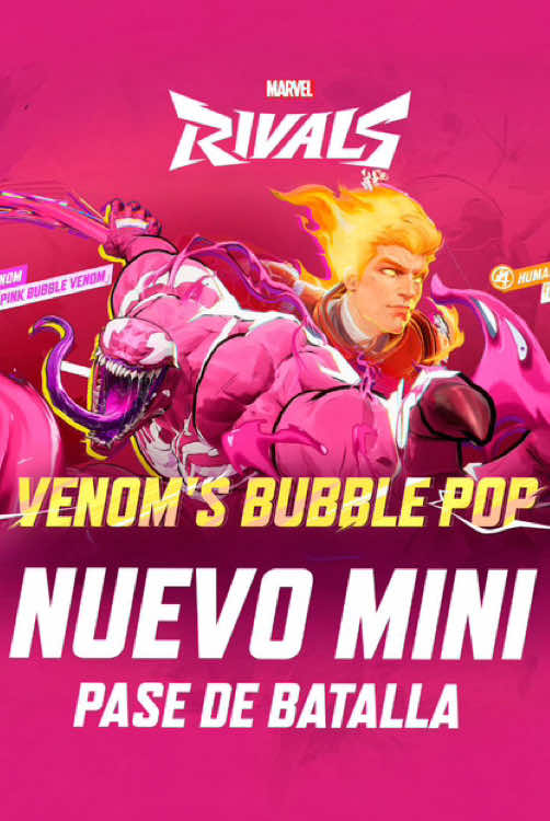 🫦 VENOM BUBBLE POP - NUEVO MINI PASE DE BATALLA 💋💅  #MarvelRivals #hellfiregala #MarvelRivalsPartner #Venom #PinkVenom #Jeff #jeffthelandshark #tralalerotralala #humantorch #battlepass #gratis #free