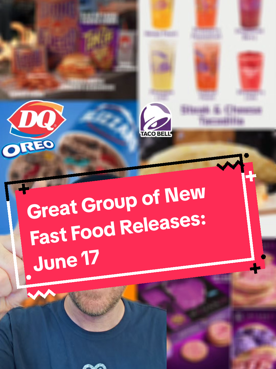 This is another big week for fast food releases and here are six huge ones! The big Wendy's x Takis meal drops Friday with a new Takis Chicken Sandwich and Fuego Fries. Taco Bell dropped six new drinks today along with the test of the Tacodilla that looks incredible. Dairy Queen is bringing the Dirt Pie OREO Blizzard back on Friday and Little Caesars is teaming up with the Fantastic Four with a four quarters large pizza available now. And Insomnia Cookies has two new Megan items available now and the Sugar Slay is filled with buttercream and is calling my name! Which of these releases would you want to try? . . . . . #fastfood  #wendys  #dairyqueen  #tacobell  #littlecaesars  #insomniacookies  #takis  #oreo  #tacos  #pizza 